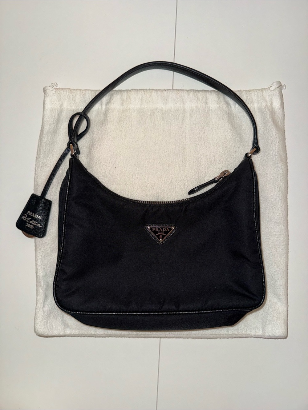 Prada Black ReNylon Shoulder Bag 2005 Re-Edition